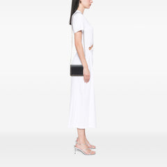 Pebbled Calfskin Rockstud Chain Wallet