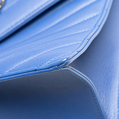 Chevron Calfskin Coco Envelope Shoulder Bag