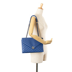 Chevron Calfskin Coco Envelope Shoulder Bag
