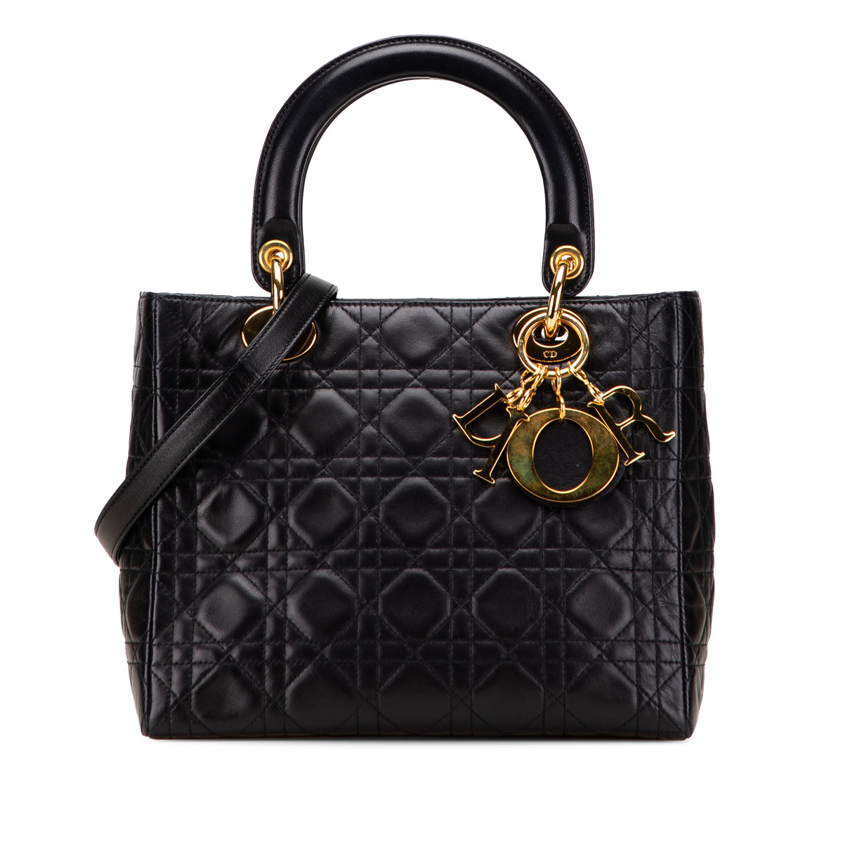 Medium Lambskin Cannage Lady Dior
