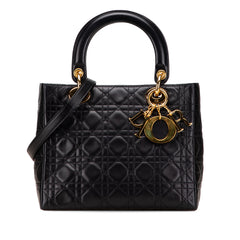 Medium Lambskin Cannage Lady Dior