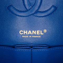 Medium Classic Chevron Lambskin Double Flap
