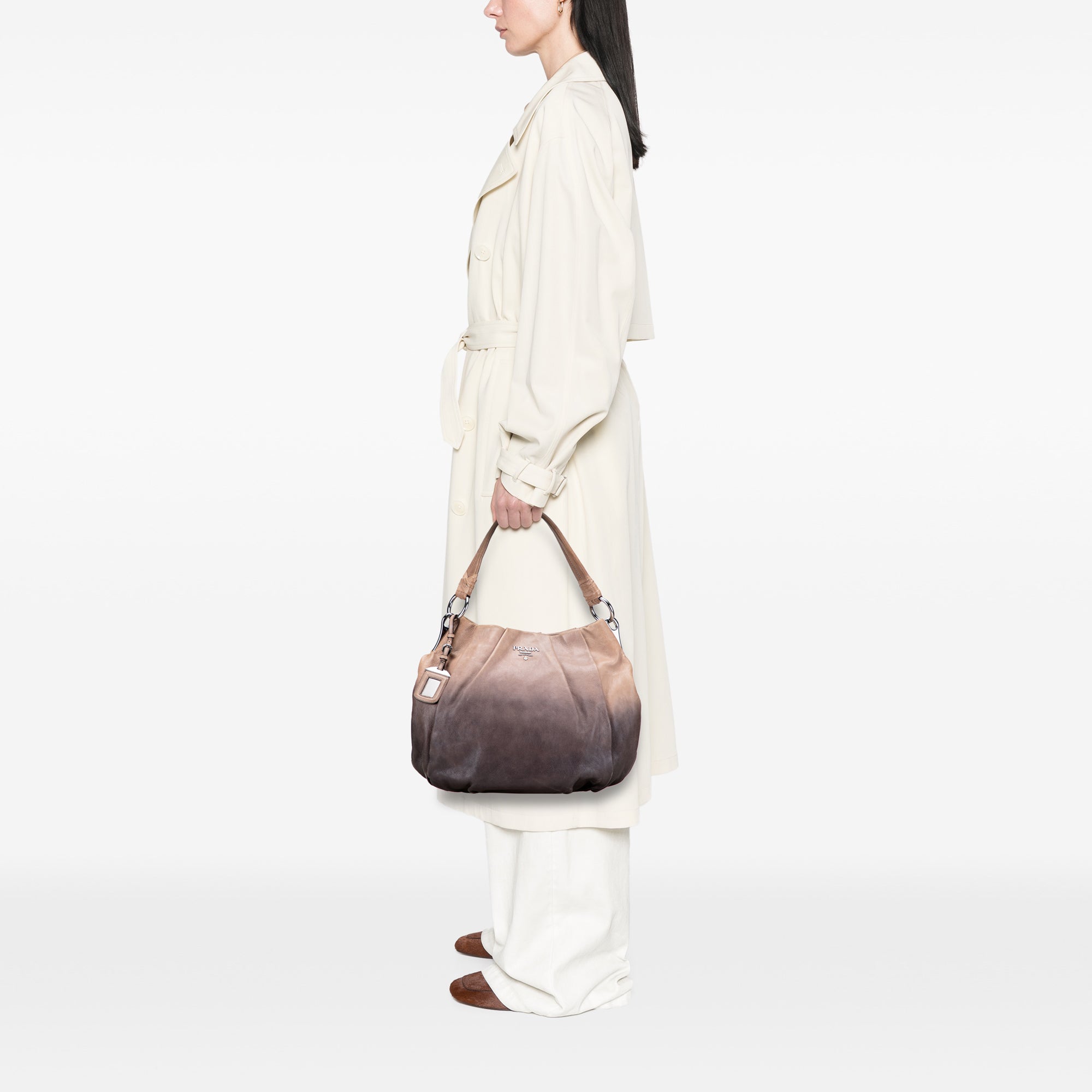 Glace Calf Ombre Pleated Hobo