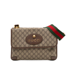 Medium GG Supreme Web Neo Vintage Double Flap Messenger Bag