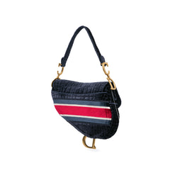 Velvet Embroidered Crocodile Effect Saddle Bag