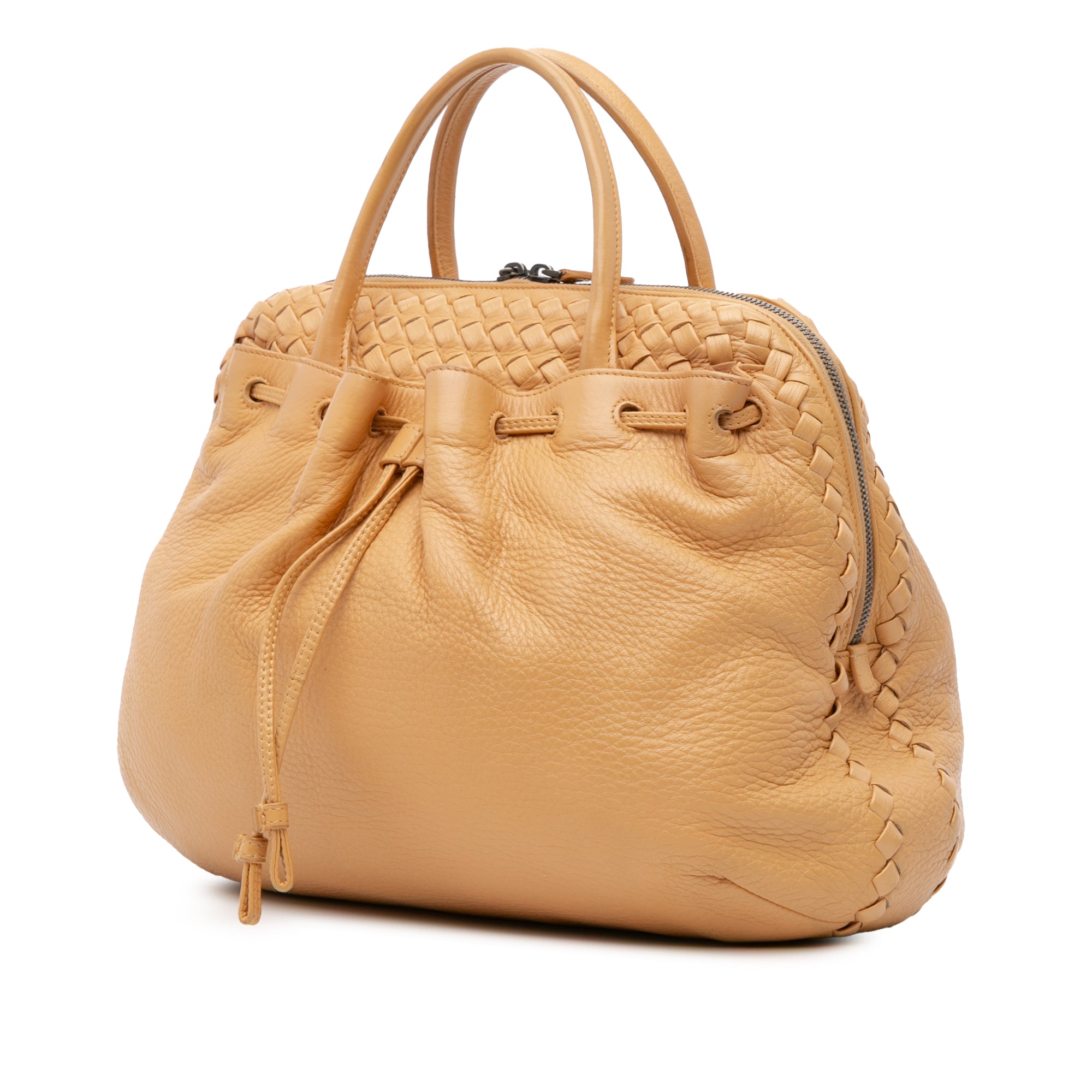 Intrecciato Trimmed Leather Handbag
