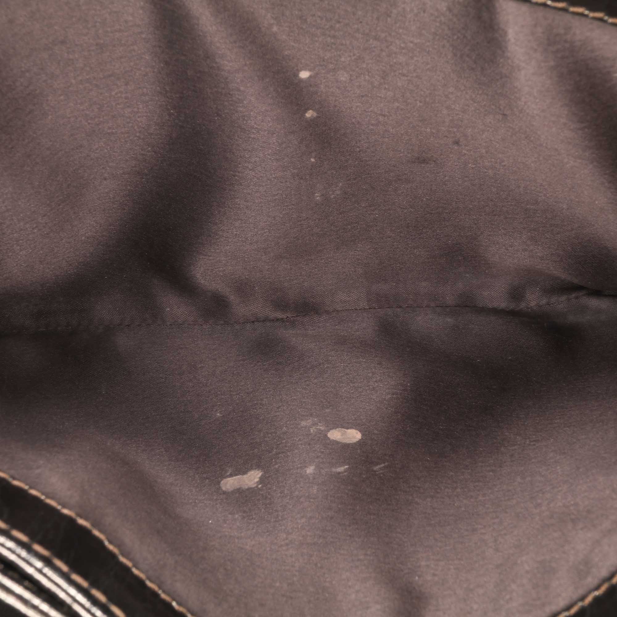 Medium Metallic Crackled Calfskin Clams Pocket Flap