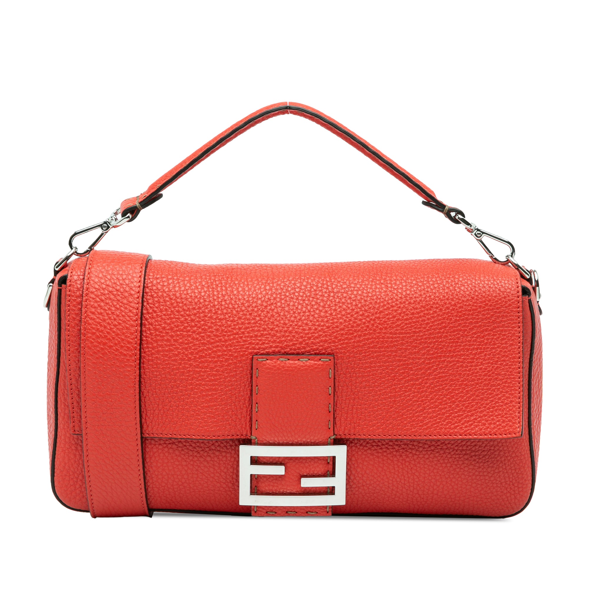 Large Leather Selleria Baguette Satchel