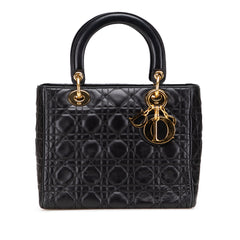 Medium Lambskin Cannage Lady Dior
