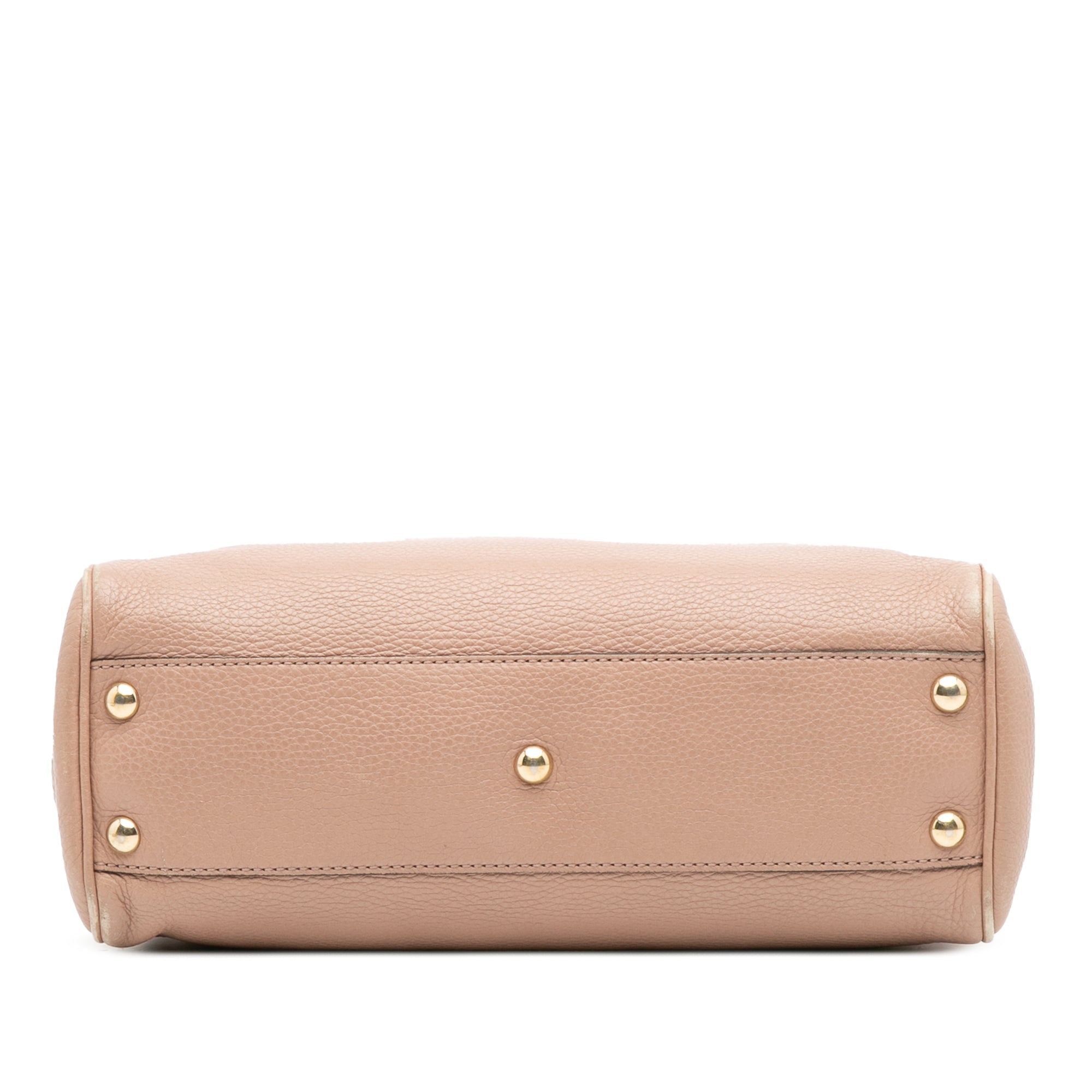 Small Calfskin Bamboo Shopper Satchel
