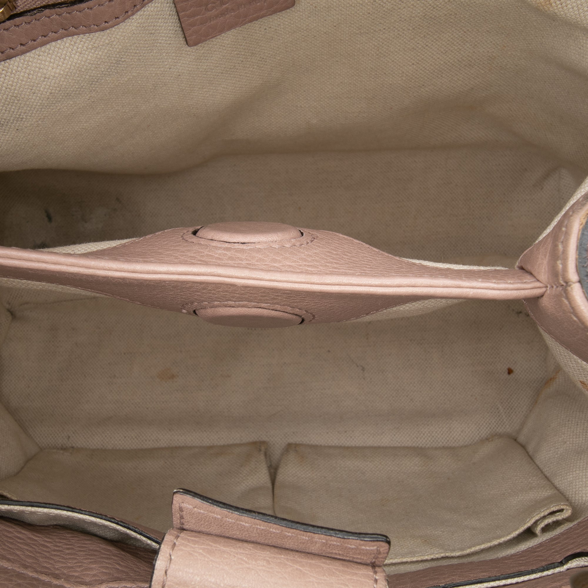 Small Calfskin Bamboo Shopper Satchel