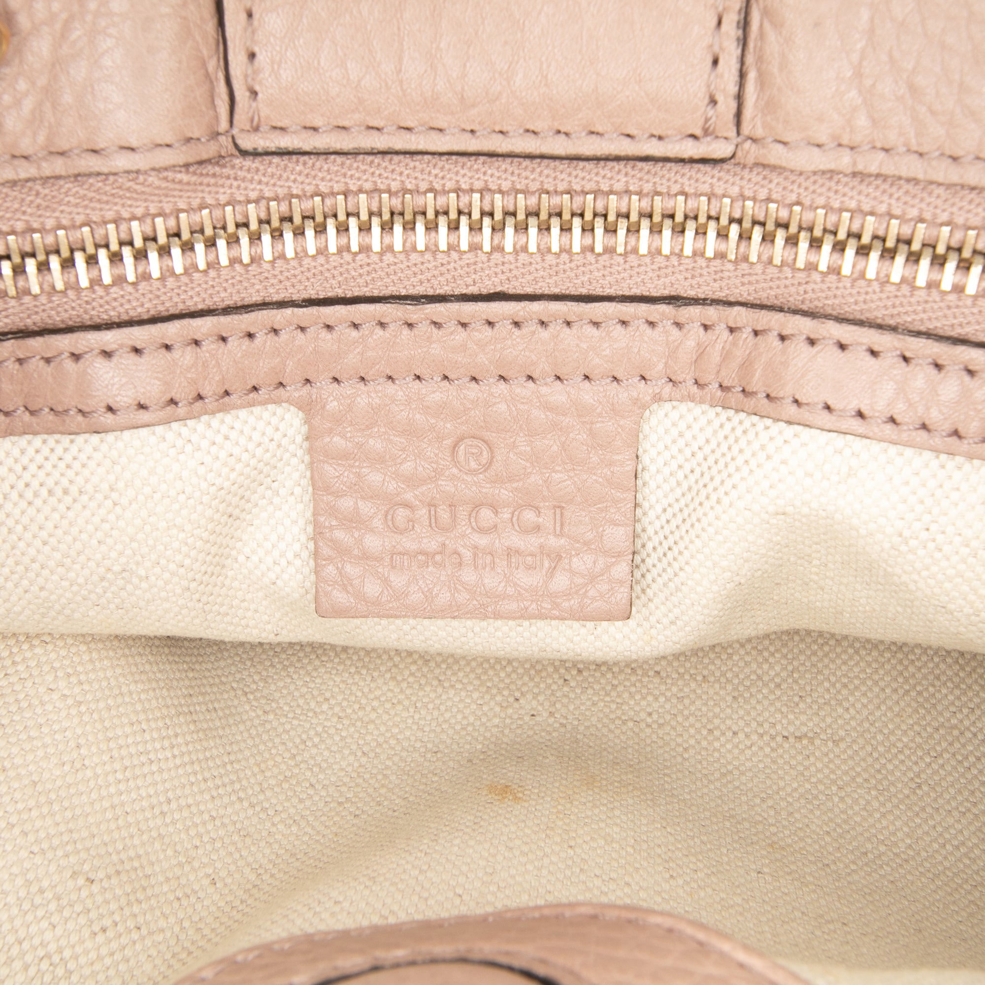 Small Calfskin Bamboo Shopper Satchel