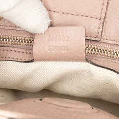 Small Calfskin Bamboo Shopper Satchel