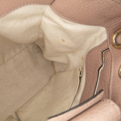 Small Calfskin Bamboo Shopper Satchel