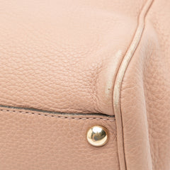 Small Calfskin Bamboo Shopper Satchel