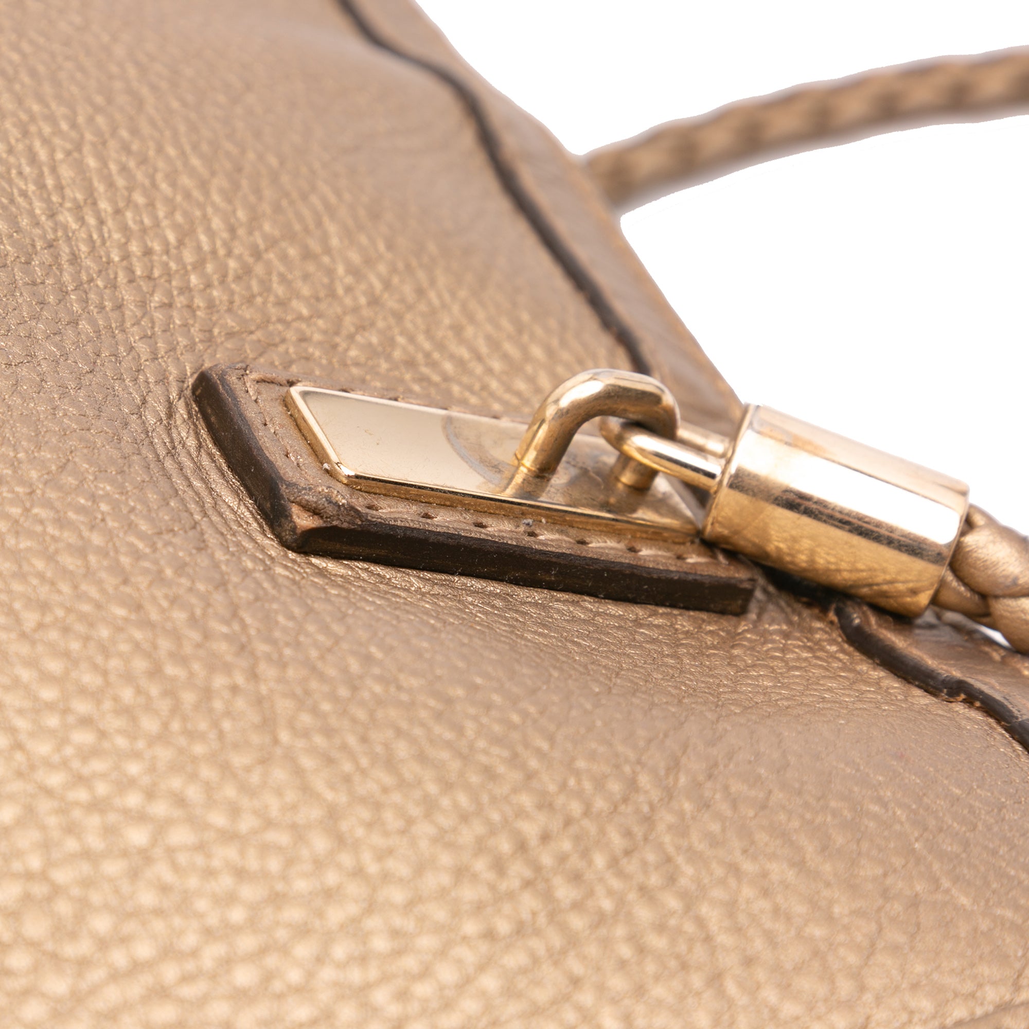 Metallic Grained Leather Bella Tote