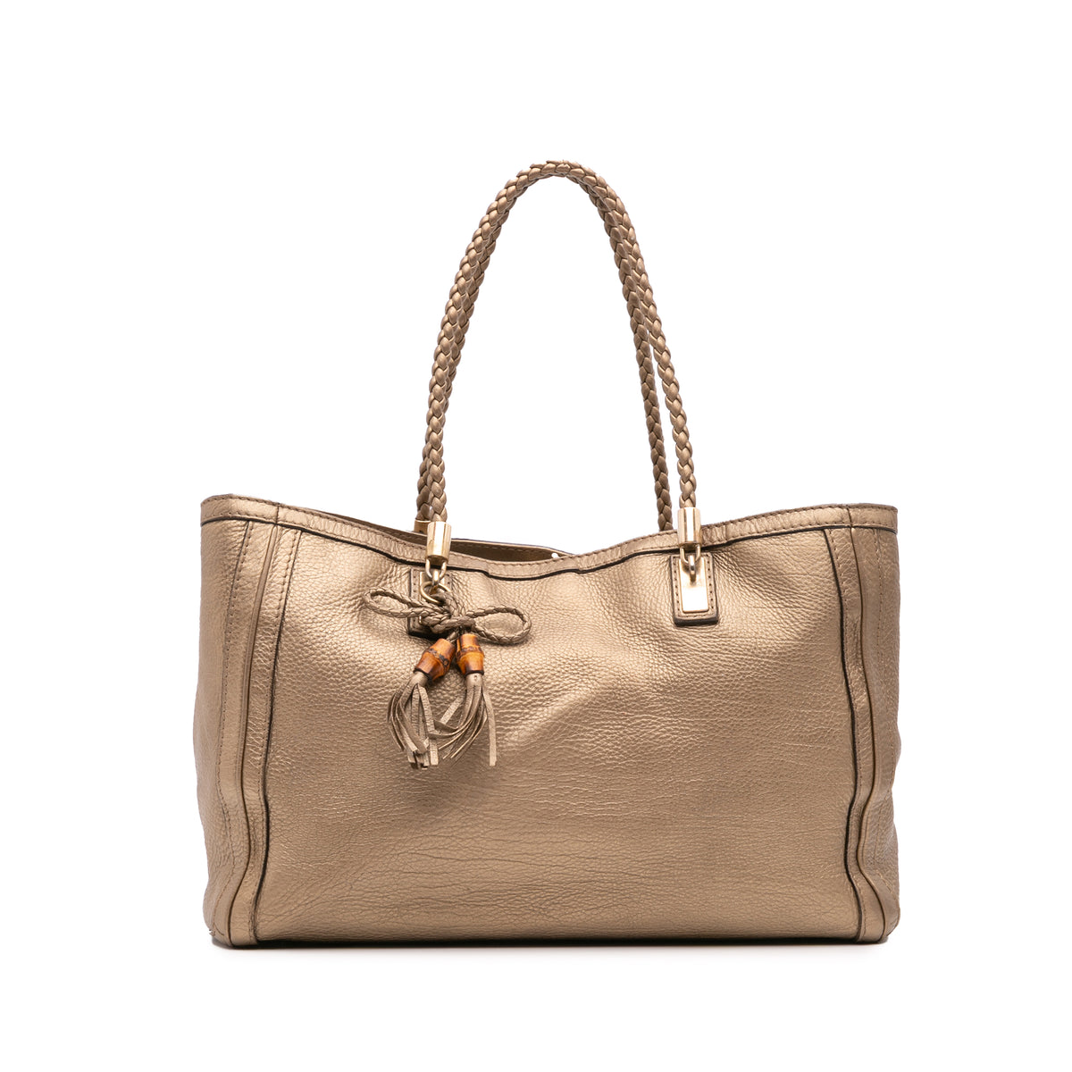 Metallic Grained Leather Bella Tote
