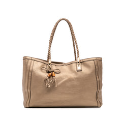 Metallic Grained Leather Bella Tote
