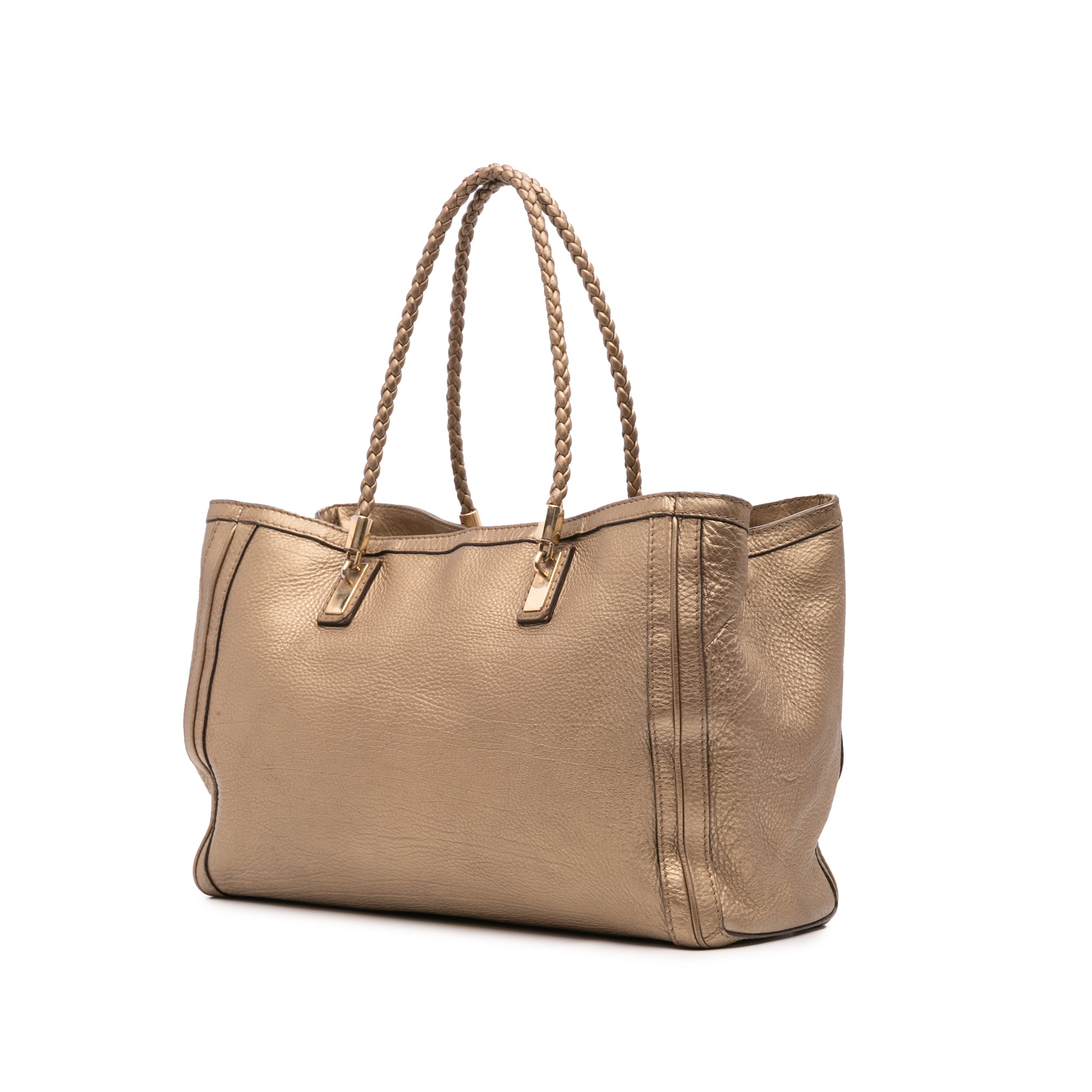 Metallic Grained Leather Bella Tote
