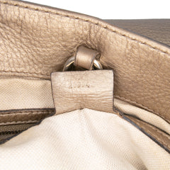 Metallic Grained Leather Bella Tote