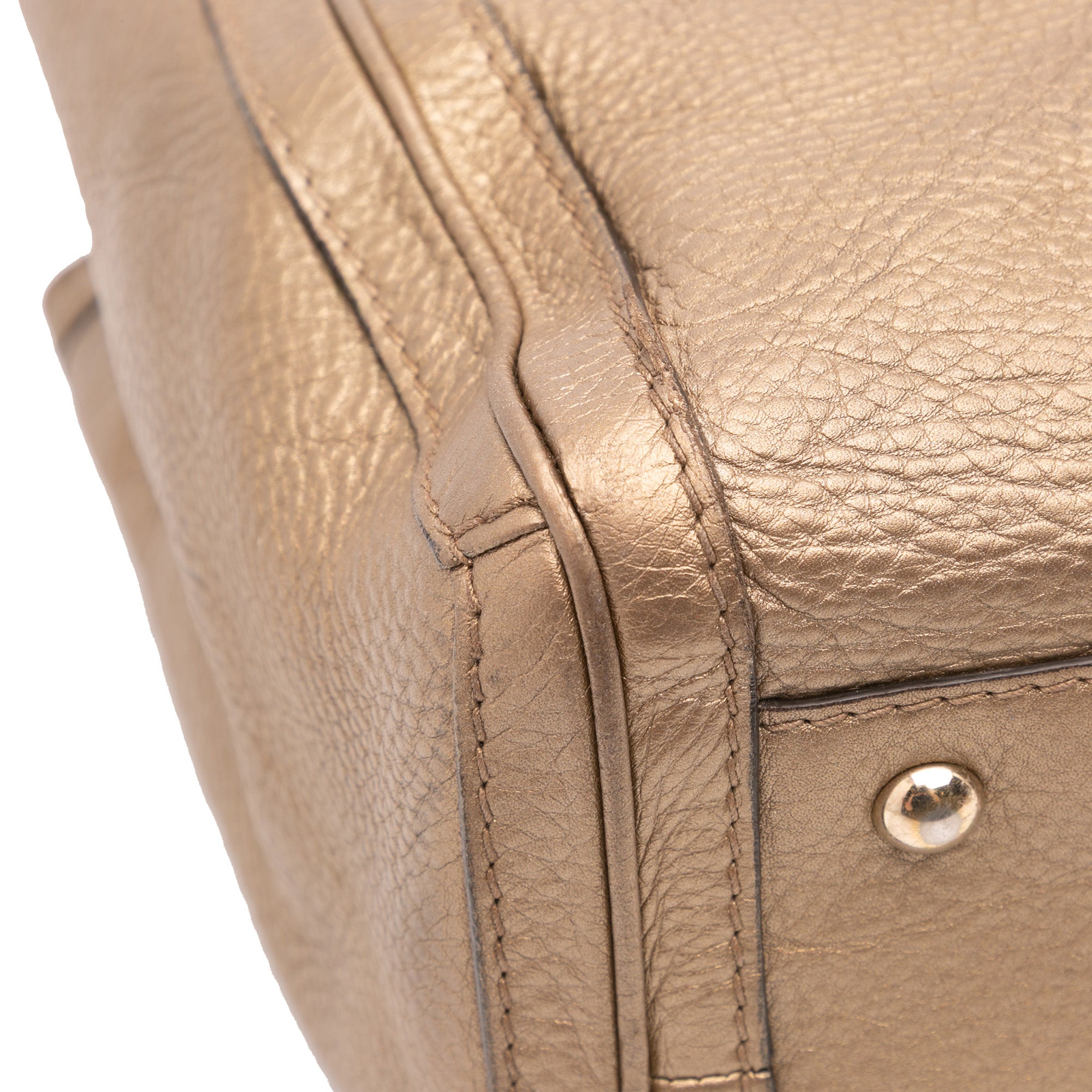 Metallic Grained Leather Bella Tote