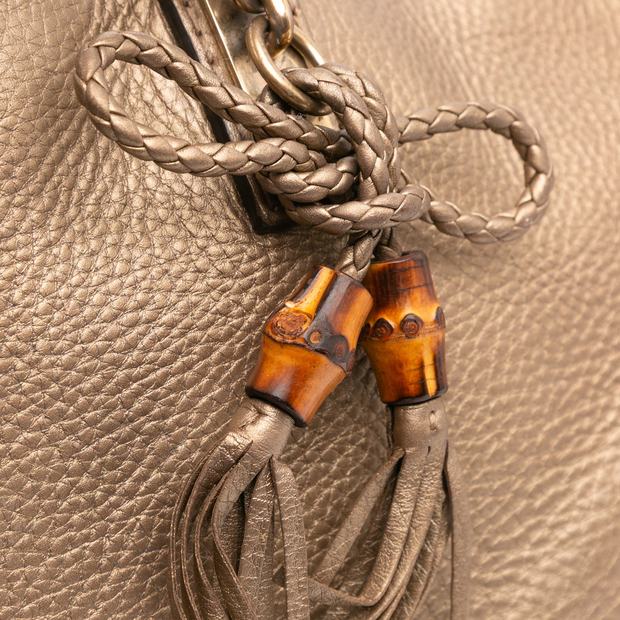 Metallic Grained Leather Bella Tote