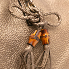 Metallic Grained Leather Bella Tote