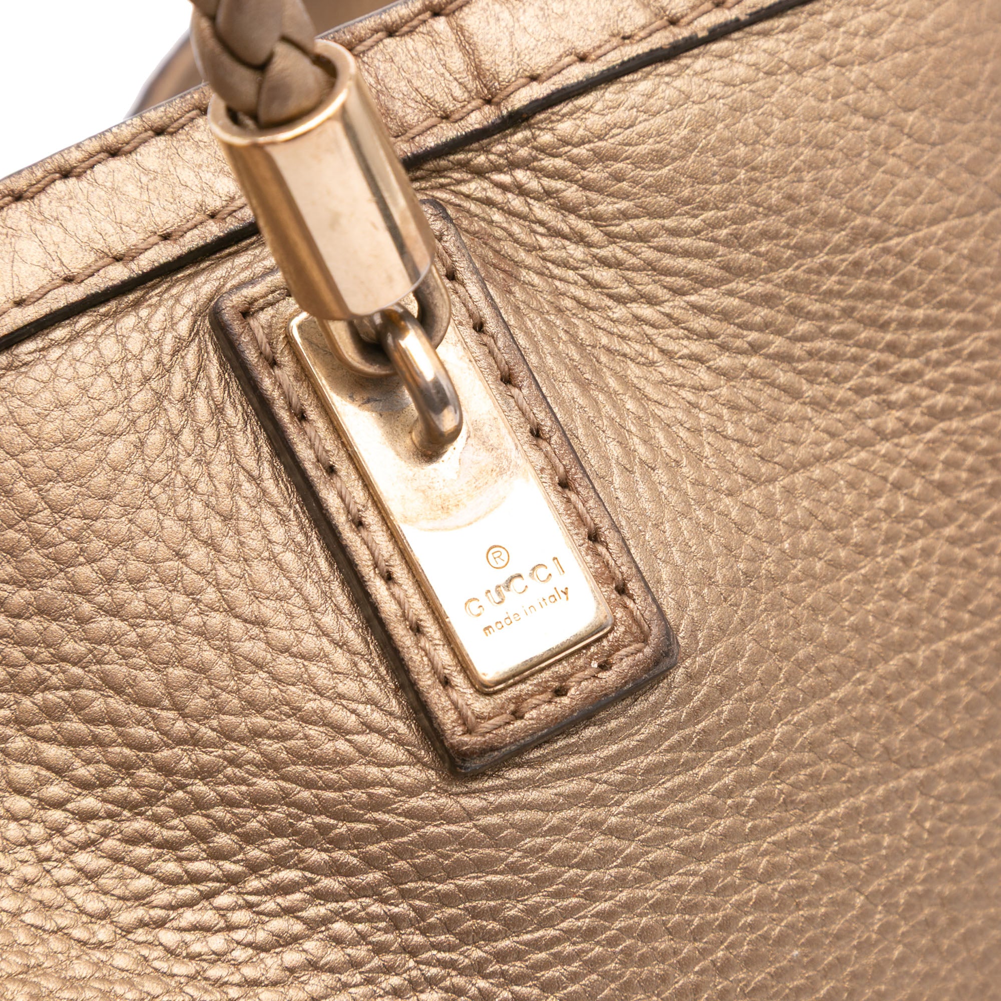 Metallic Grained Leather Bella Tote