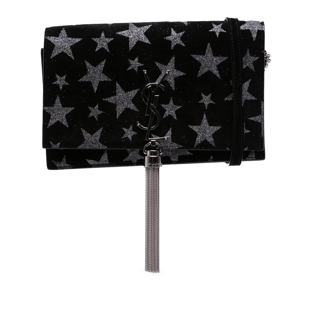 Suede Monogram Star Kate Tassel Wallet on Chain
