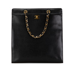 CC Caviar Chain Turn Lock Tote