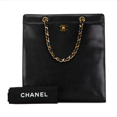 CC Caviar Chain Turn Lock Tote