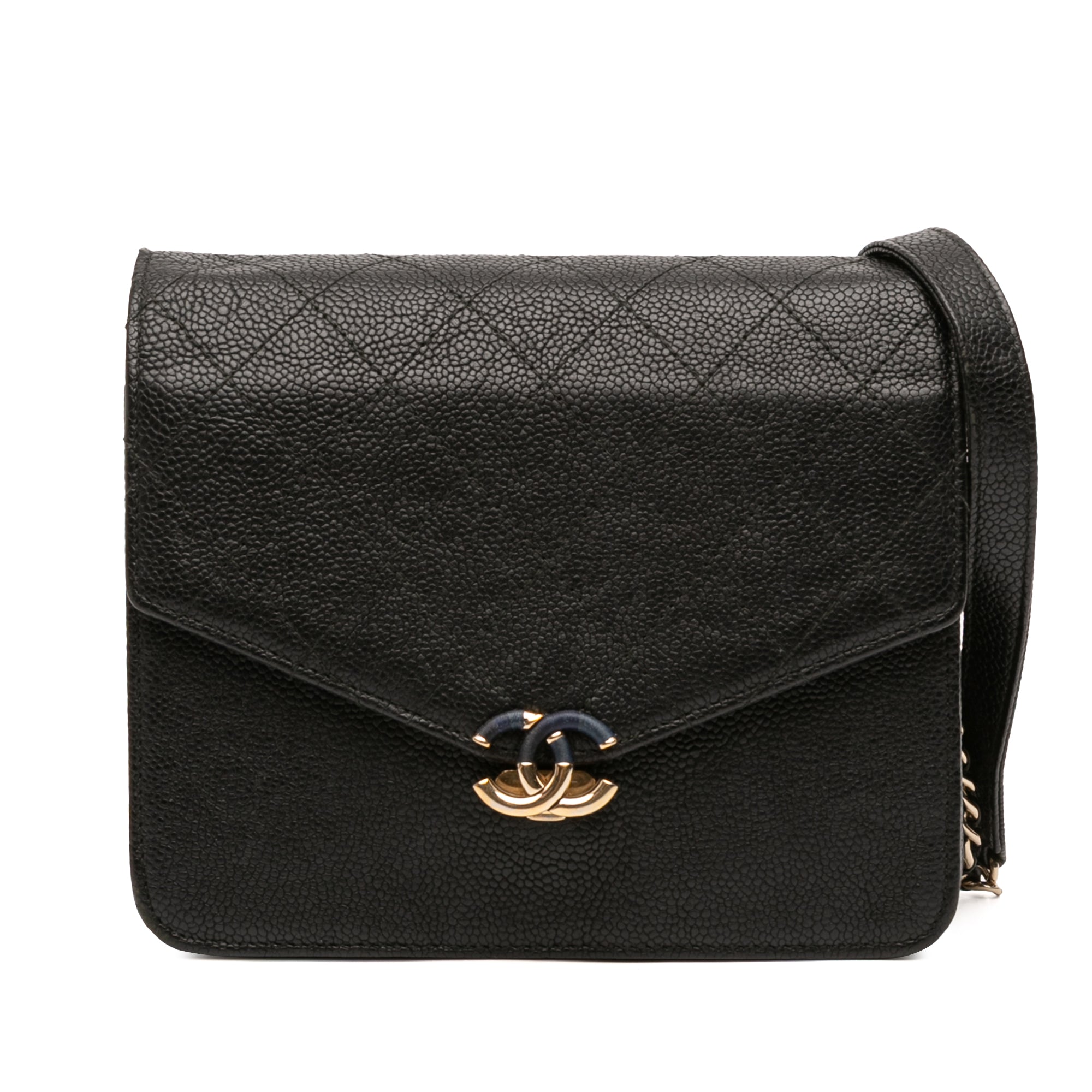Paris-Cuba Square Quilted Caviar Thread Around Wallet On Chain