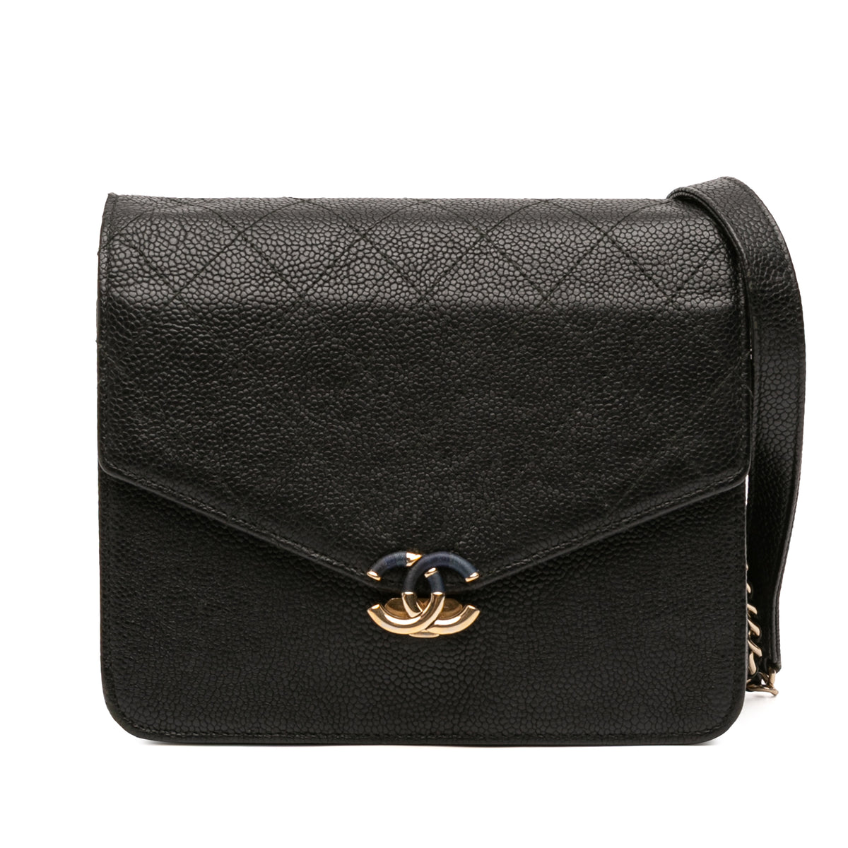 Paris-Cuba Square Quilted Caviar Thread Around Wallet On Chain