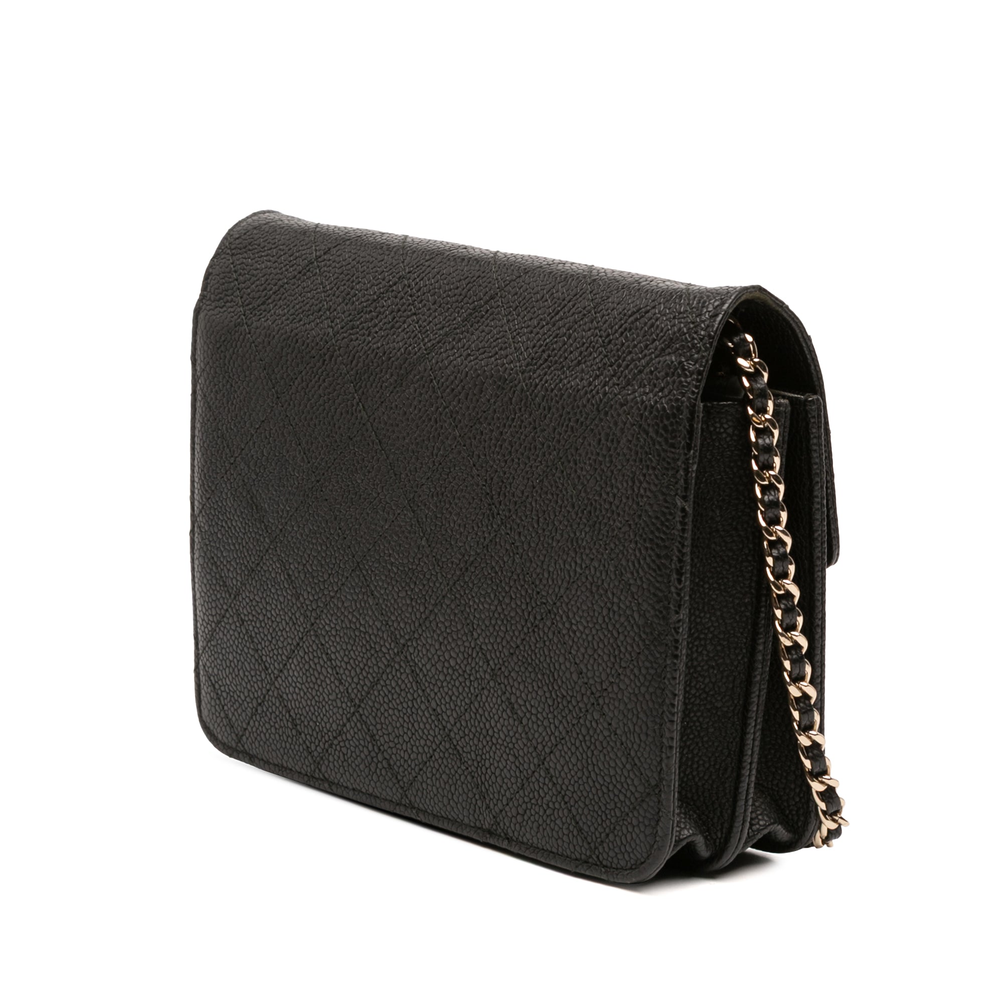 Paris-Cuba Square Quilted Caviar Thread Around Wallet On Chain