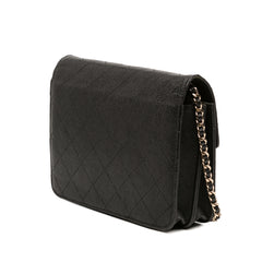 Paris-Cuba Square Quilted Caviar Thread Around Wallet On Chain