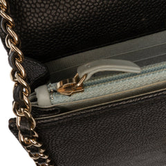 Paris-Cuba Square Quilted Caviar Thread Around Wallet On Chain