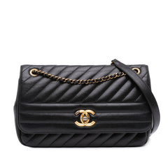 Medium Diagonal Quilted Goatskin Flap