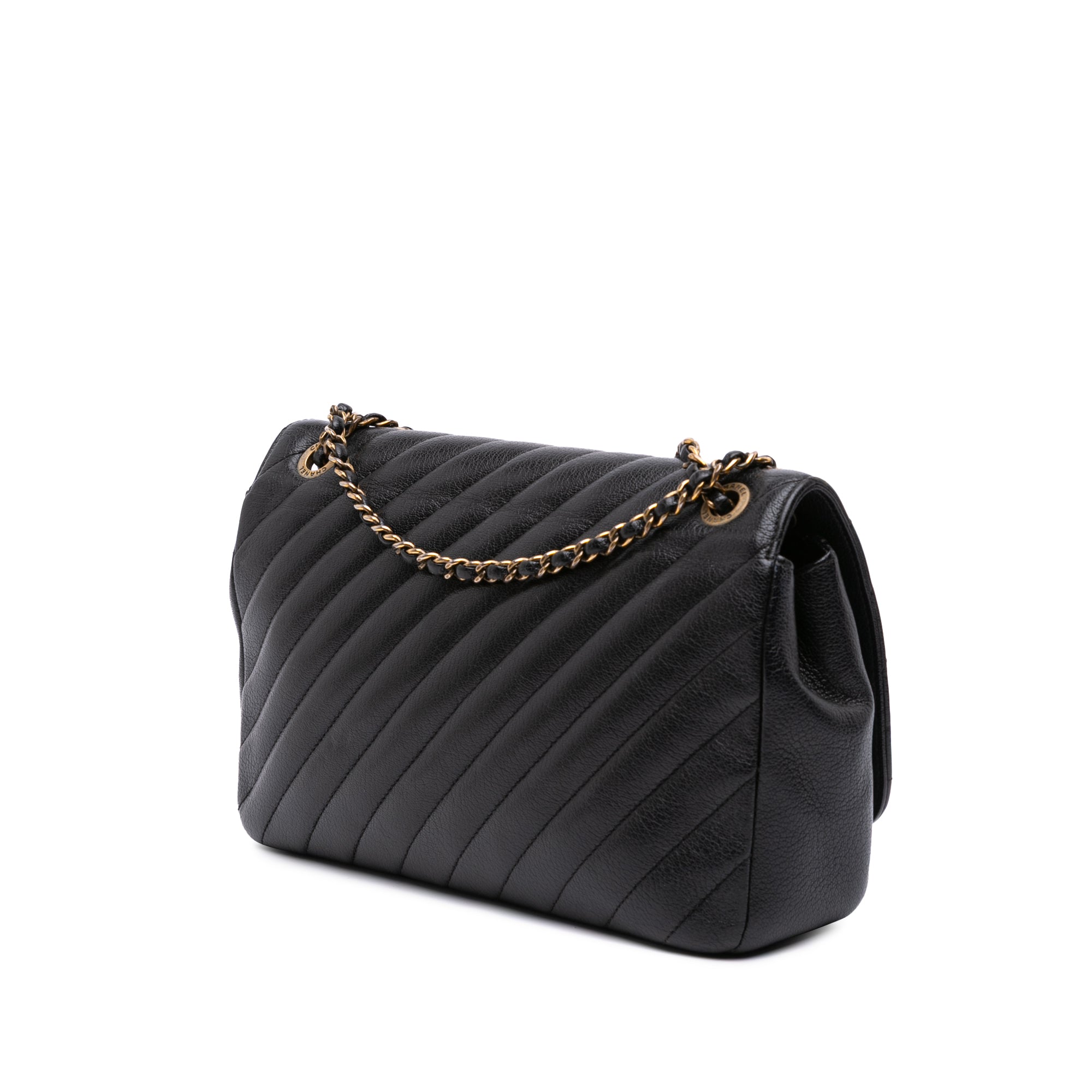 Medium Diagonal Quilted Goatskin Flap