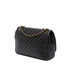Medium Diagonal Quilted Goatskin Flap