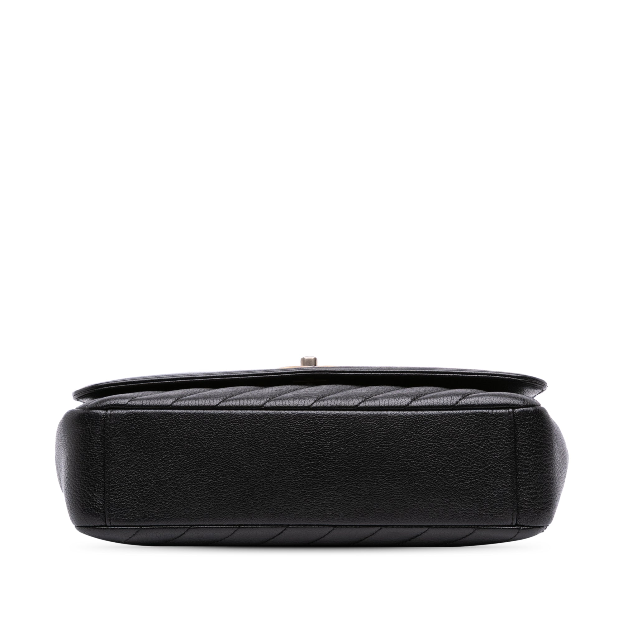 Medium Diagonal Quilted Goatskin Flap