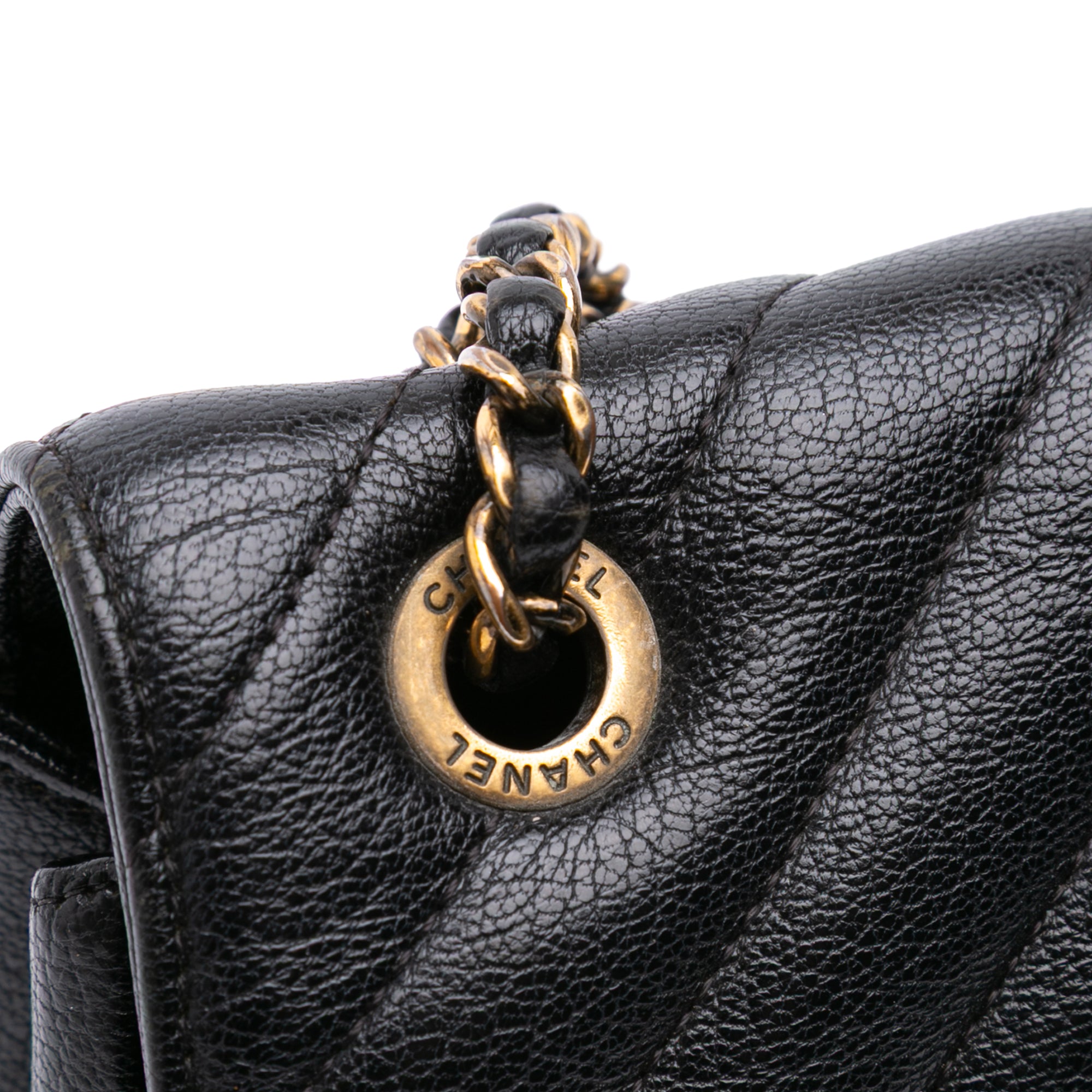 Medium Diagonal Quilted Goatskin Flap