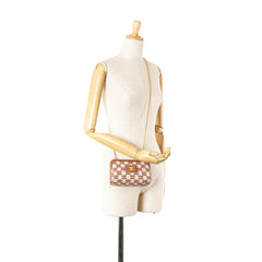 Triomphe Embroidered Canvas Clutch On Chain