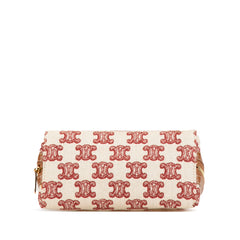 Triomphe Embroidered Canvas Clutch On Chain