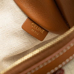 Triomphe Embroidered Canvas Clutch On Chain
