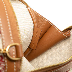 Triomphe Embroidered Canvas Clutch On Chain