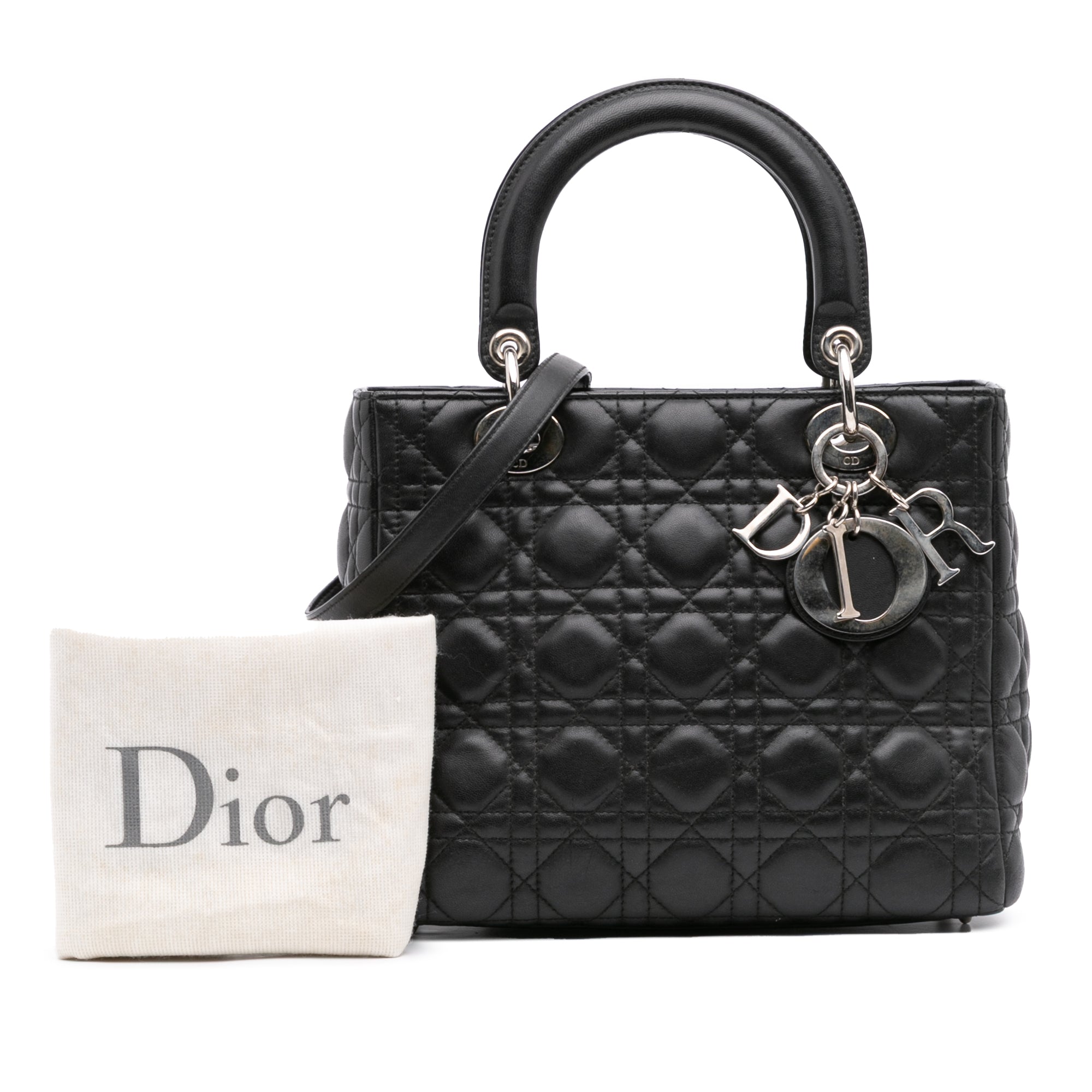 Medium Lambskin Cannage Lady Dior
