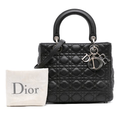 Medium Lambskin Cannage Lady Dior