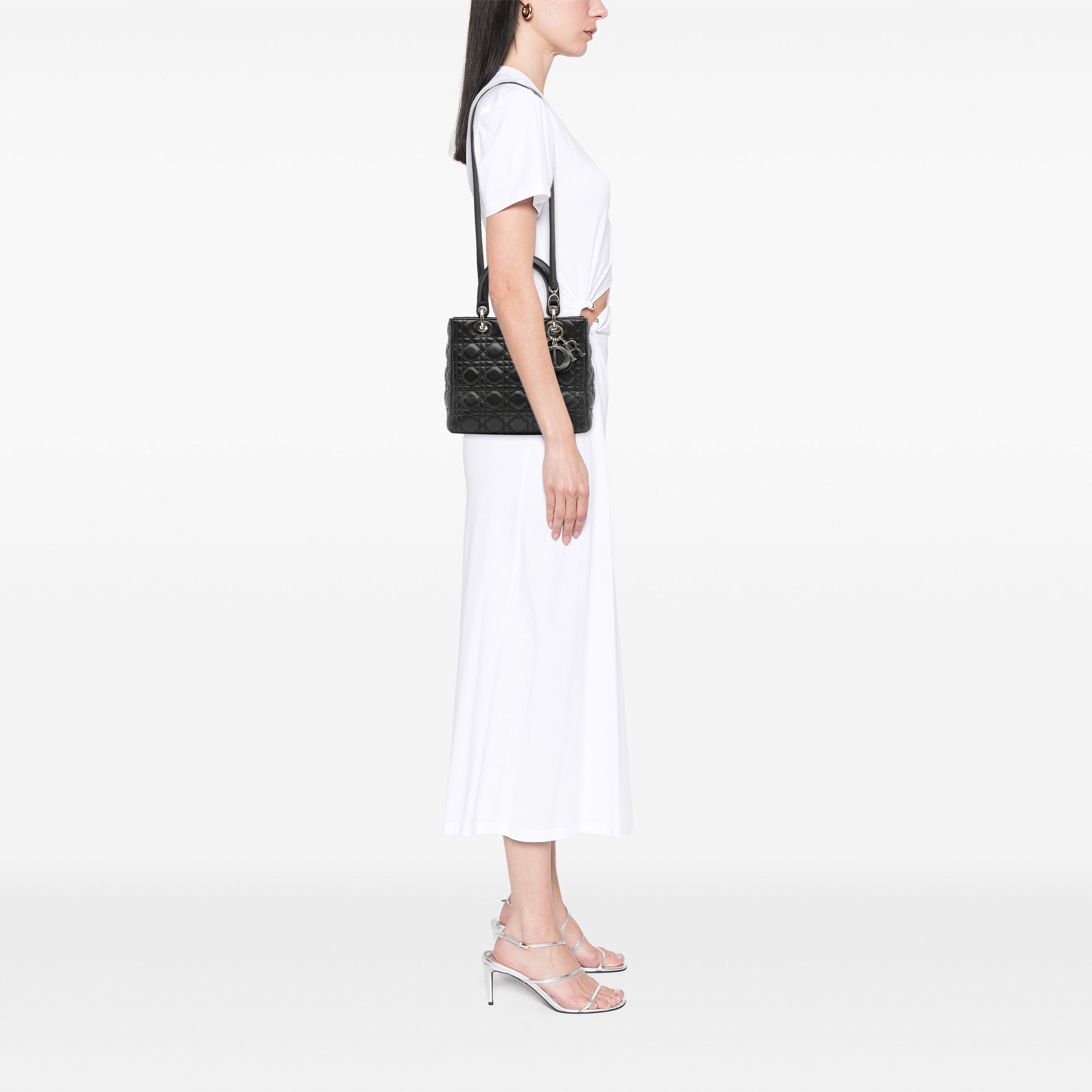 Medium Lambskin Cannage Lady Dior