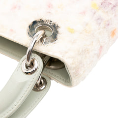 Mini Ruffled Floral Fabric Embellished Lambskin Lady Dior