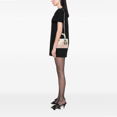 Mini Ruffled Floral Fabric Embellished Lambskin Lady Dior